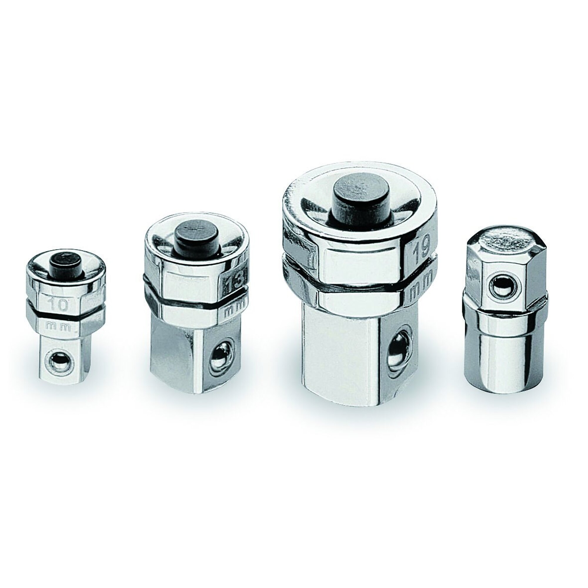 Beta Set of 4 Adapters for Ratchets — 10mm Hex to 1/4in. Hex Bit Holder, 10mm Hex to Quick-Release 1/4in. Square Drive, 13mm Hex to Quick-Release 3/8in. Square Drive, 19mm Hex to Quick-Release 1/2in. Square Drive, Model# 123/K4